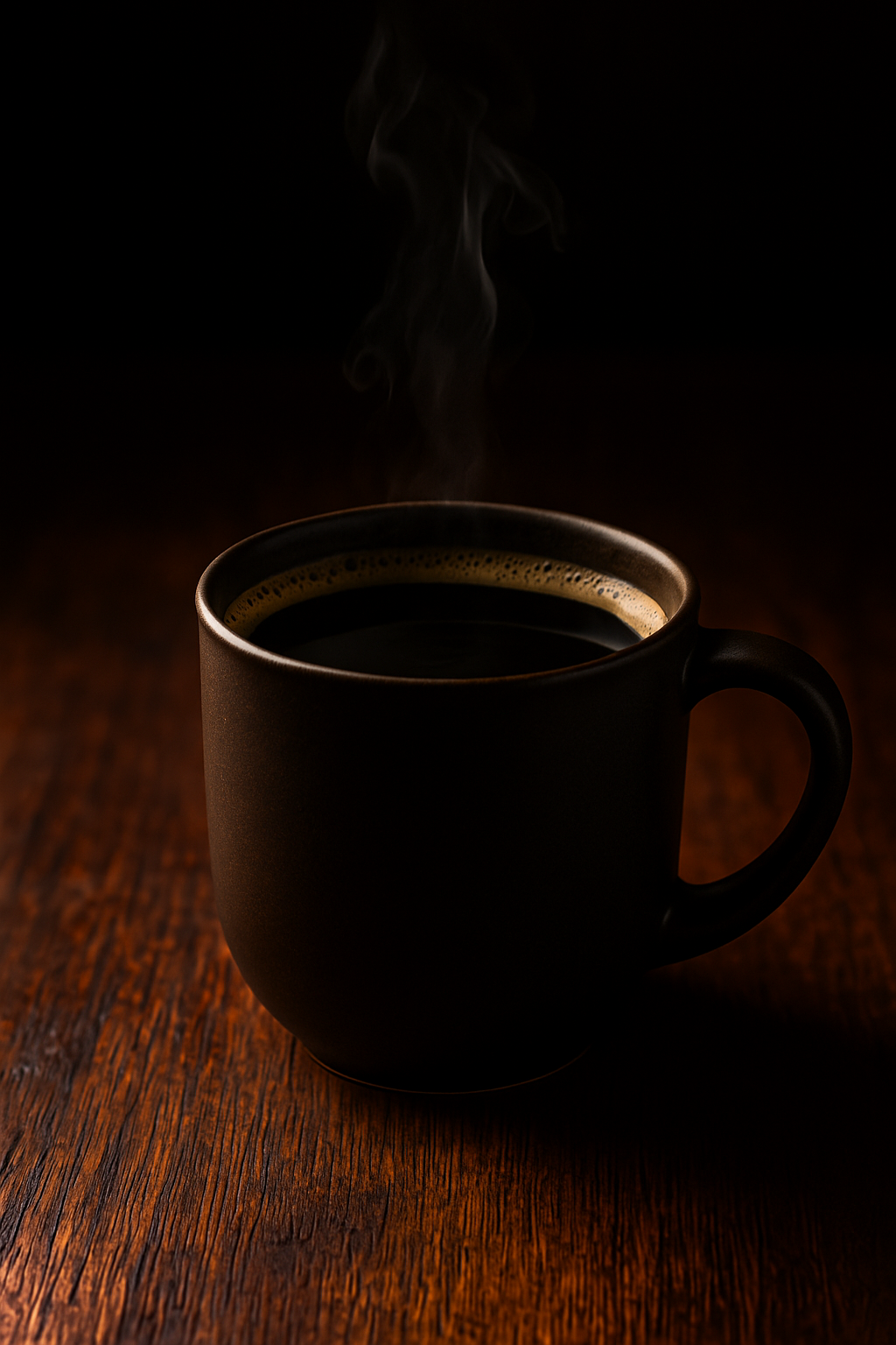 Steaming cup of delicious coffee